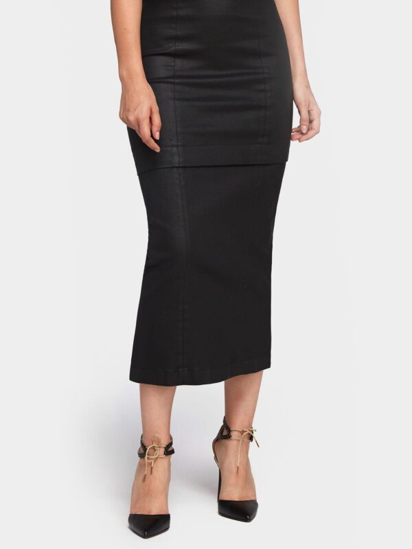 Falda Midi recta Negro